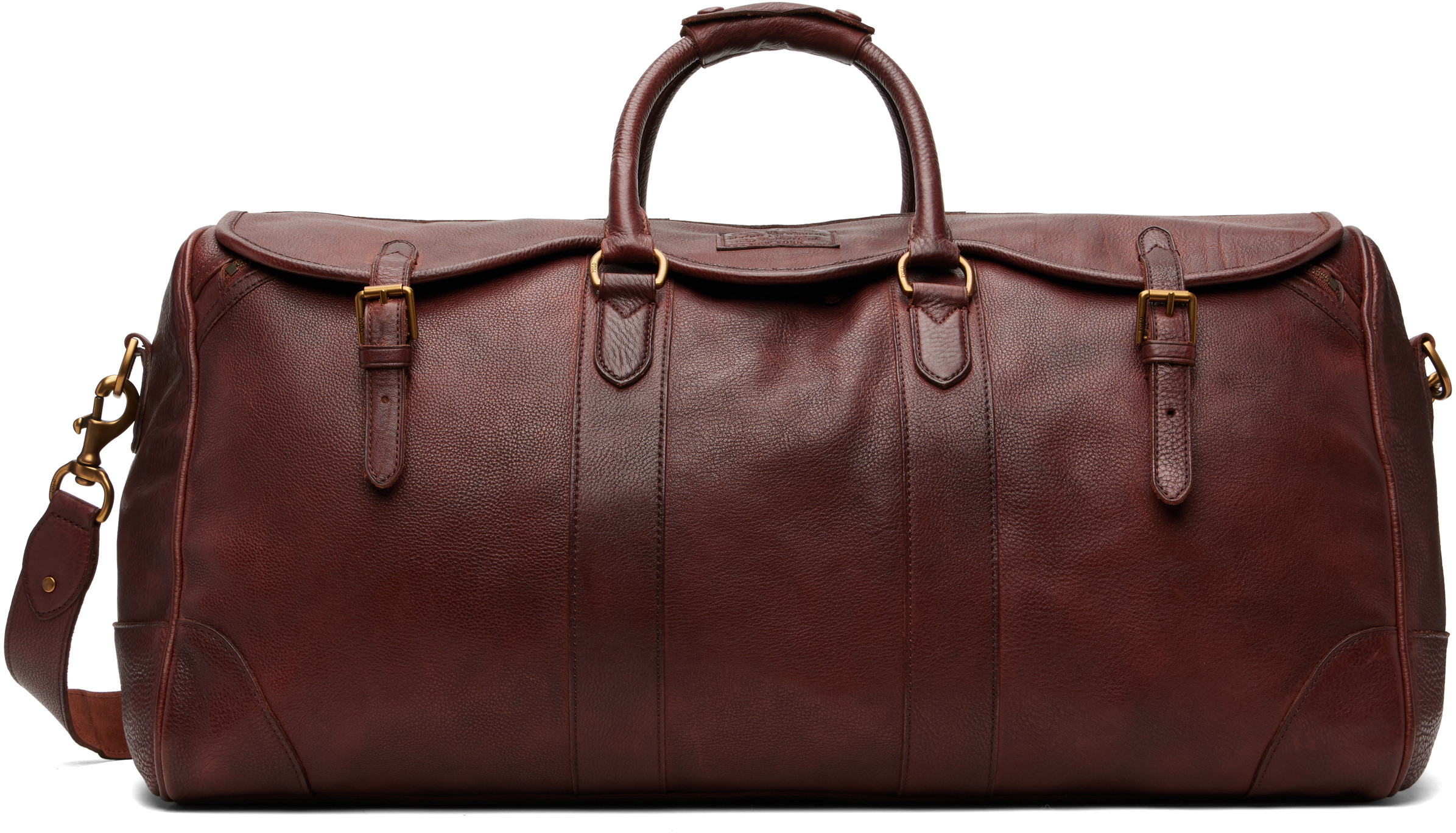 Polo Ralph Lauren Tan Heritage Leather Duffle Bag | SSENSE