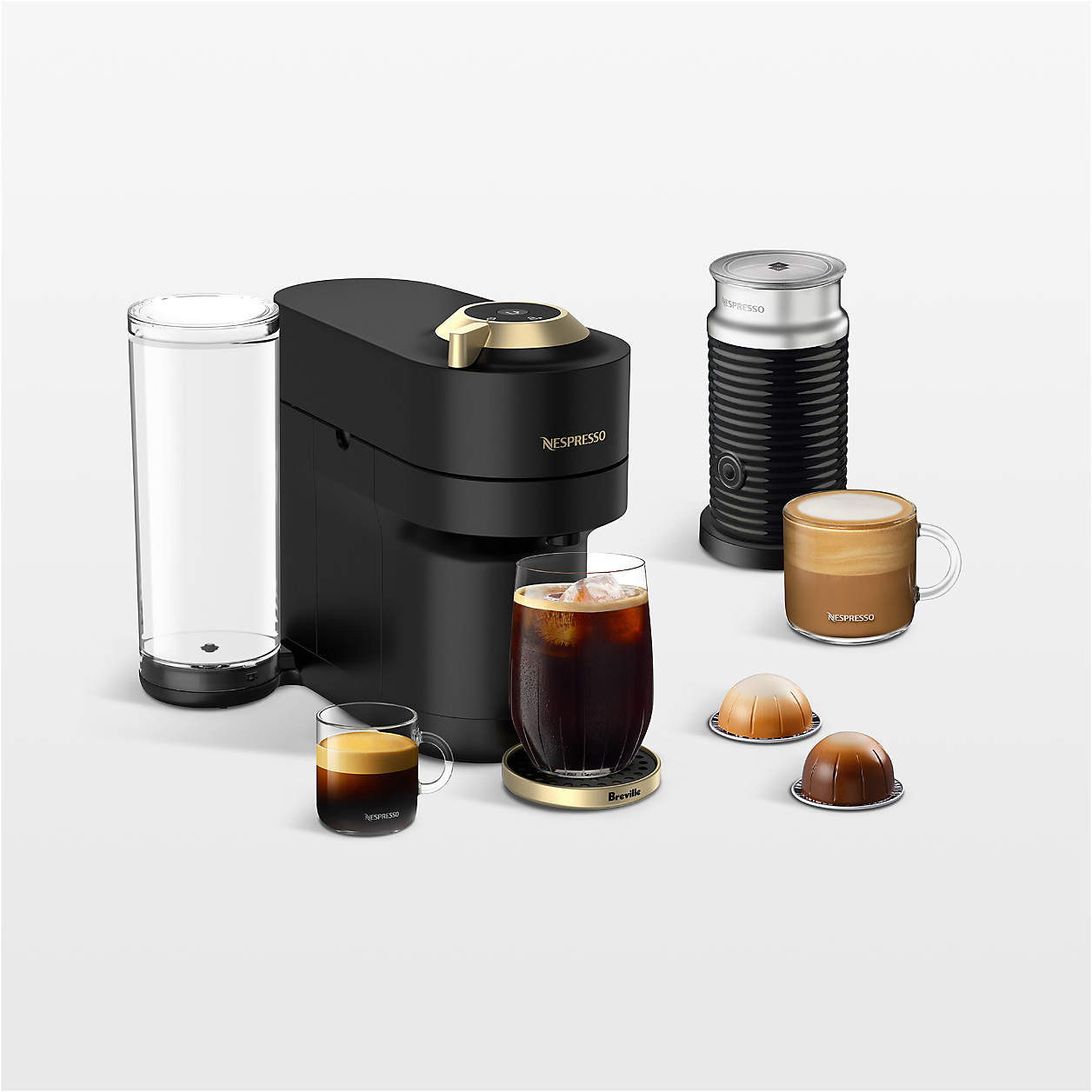 Nespresso Limited-Edition Vertuo Pop+ Coffee and Espresso Maker by Breville Matte Black with Matt... | Crate & Barrel