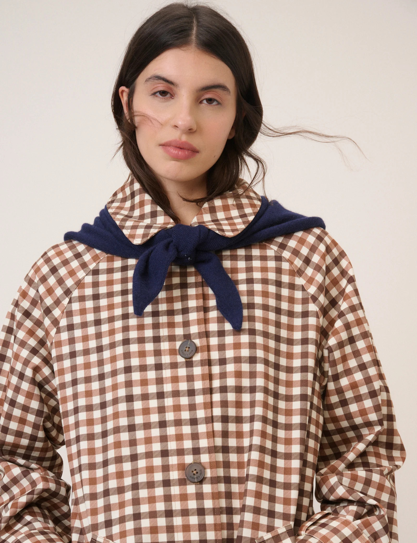 Navy Wool Blend Triangle Scarf | Nobody's Child