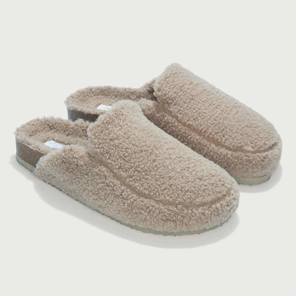 The White Company Borg Corkbed Loafer Slipper, Taupe, Size: S(3/4) | The White Company UK & ROW