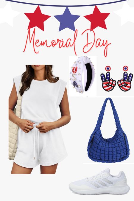 Red white and blue Memorial Day outfit / summer outfit / Amazon finds / romper 

#LTKFindsUnder50 #LTKStyleTip #LTKOver40