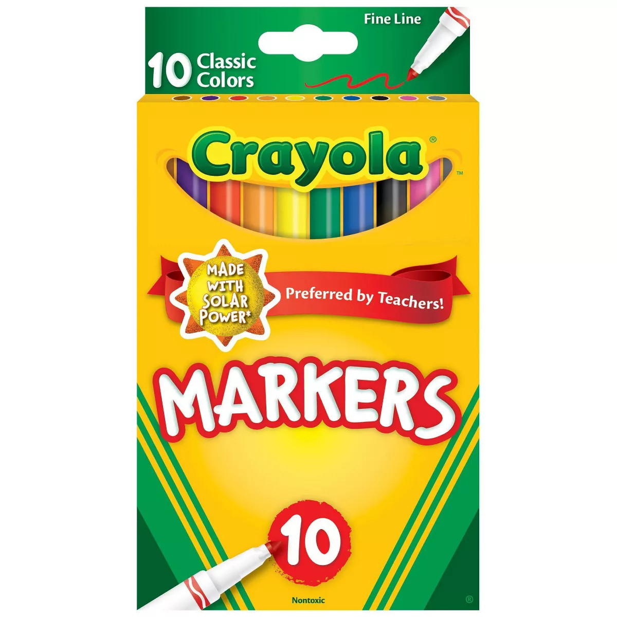 Crayola 10ct Kids Fine Line Markers Classic Colors: Non-Toxic Skinny Artist Markers, School Suppl... | Target