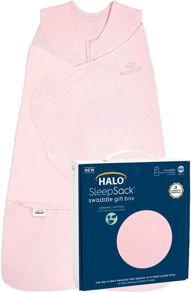 HALO Sleepsack Swaddle 100% Organic Cotton Newborn 1-Piece Gift Set with Box, TOG 1.5, 0-3 Months... | Amazon (US)