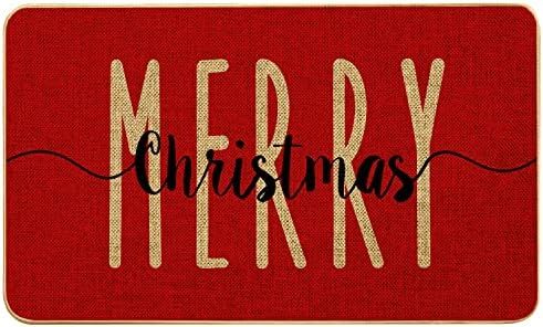 Amazon.com: Red Merry Christmas Welcome Decorative Doormat, Winter Seasonal Door Mat Christmas Ho... | Amazon (US)