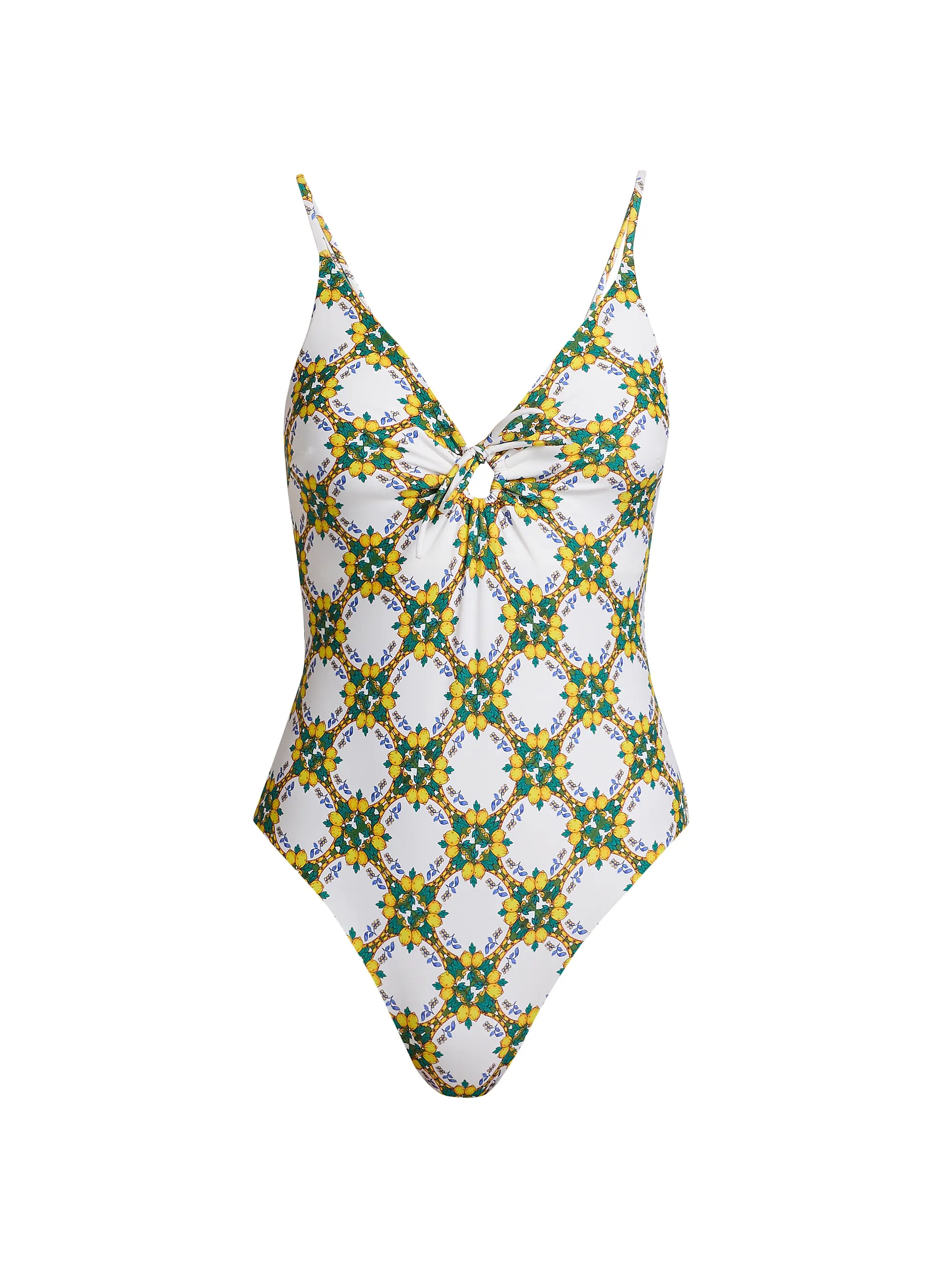 Milly Lemon Tile Ring One-Piece Swimsuit | Saks Fifth Avenue | Saks Fifth Avenue