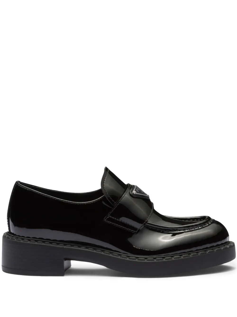 Chocolate patent leather loafers | Farfetch Global