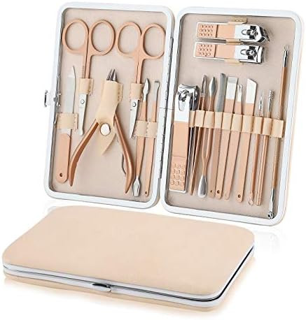 Manicure Set Nail Clippers Pedicure Kit, Professional Rose Gold Stainless Steel Personal Grooming... | Amazon (US)