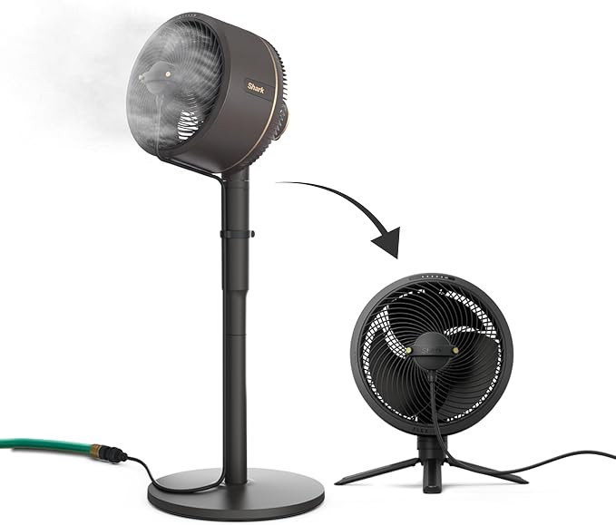 Shark FlexBreeze 2-in-1 Fan with Misting Attachment, Charcoal, FA222 | Corded/Cordless, Pedestal ... | Amazon (US)