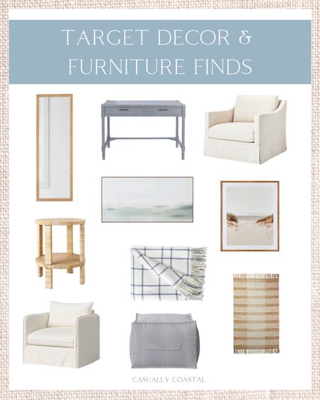 Target decor and furniture favorites! Coastal home decor from target 
-
Coastal artwork, side tables, full length mirror, woven mirror, living room furniture, rattan side table, Serena and Lily dupe, studio McGee, swivel chair, desk

#LTKhome #LTKFind