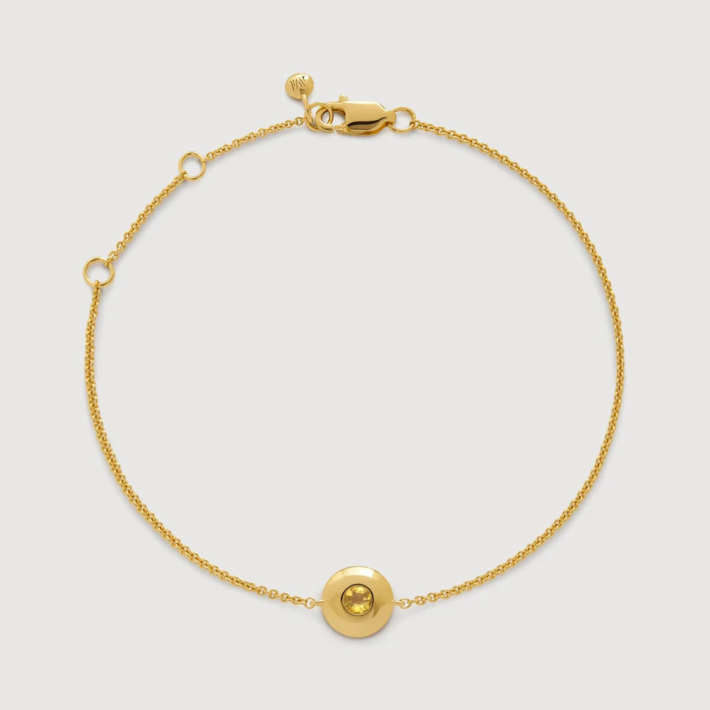 Gold November Birthstone Chain Bracelet Citrine | Monica Vinader (Global)