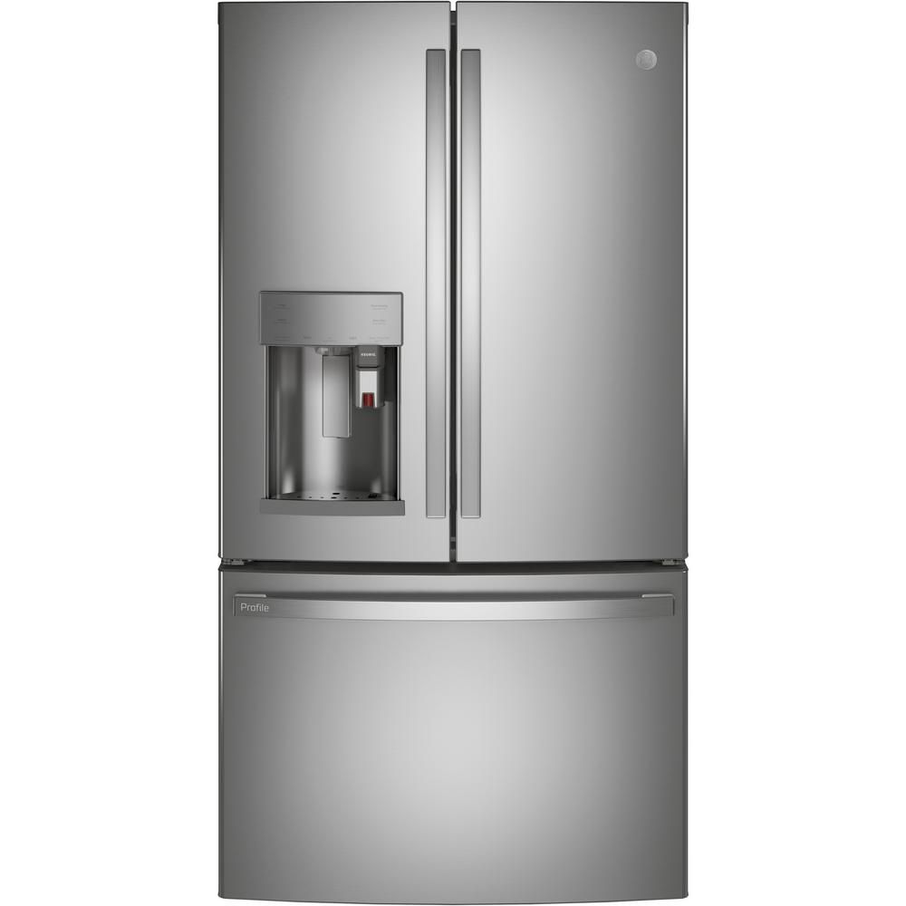 Profile 27.7 cu. ft. Smart French Door Refrigerator with Kuerig K-Cup in Fingerprint Resistant Stain | The Home Depot