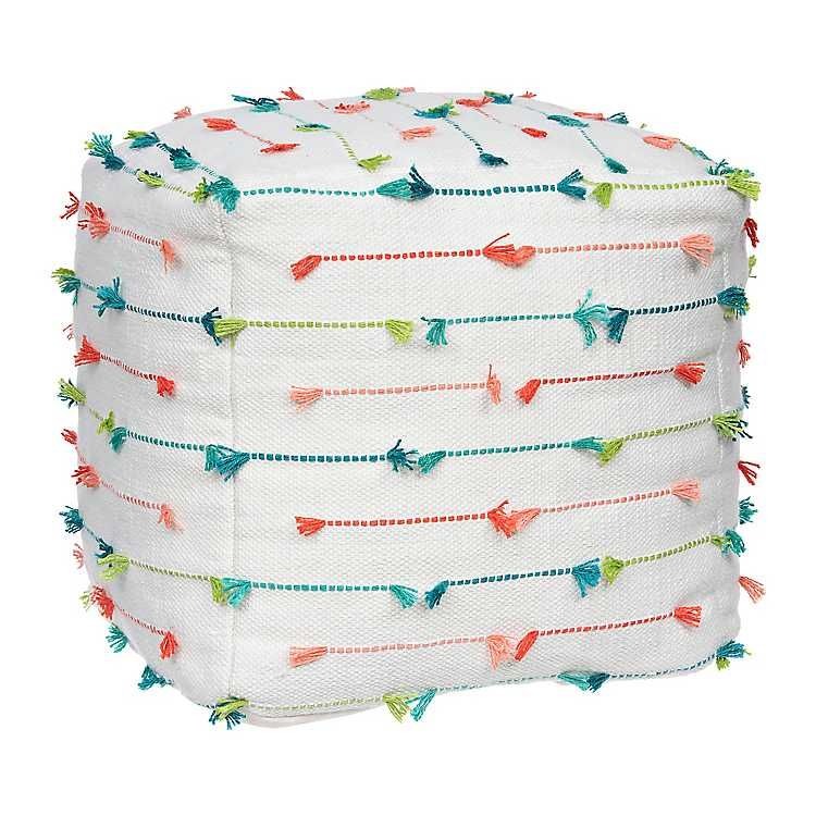 Colorful Stripes Outdoor Pouf | Kirkland's Home