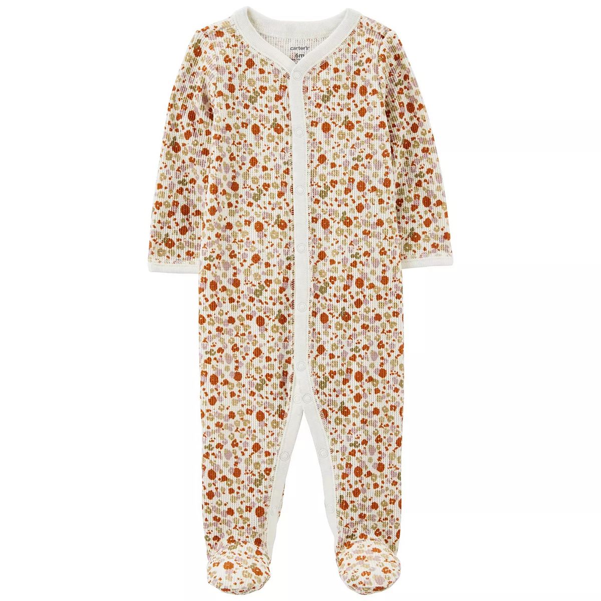 Baby Girl Carter's Autumn Color Floral Snap-Up Thermal Sleep & Play | Kohl's
