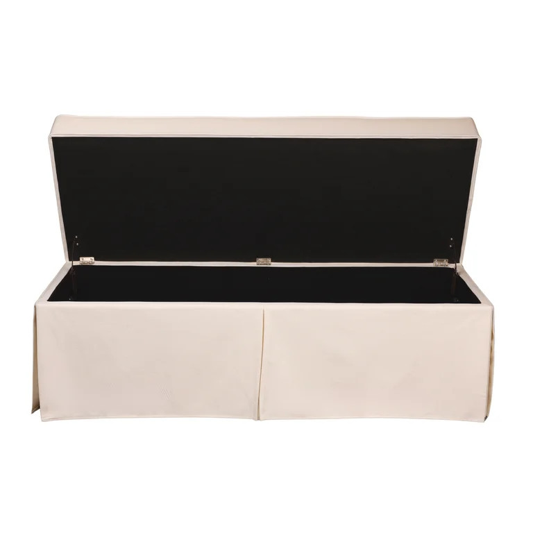 My Texas House Clementine Upholstered Skirted Bench, Taupe | Walmart (US)