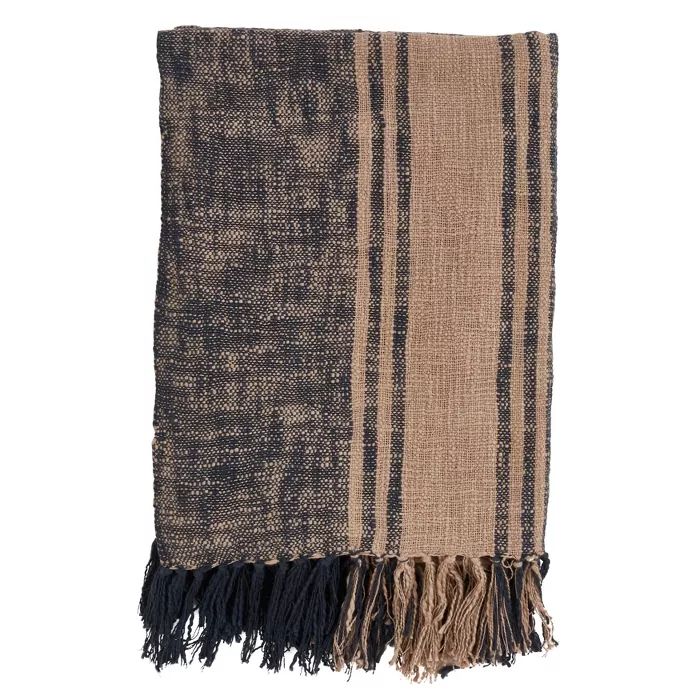 50"x60" Striped And Tassled Throw Blanket - Saro Lifestyle | Target