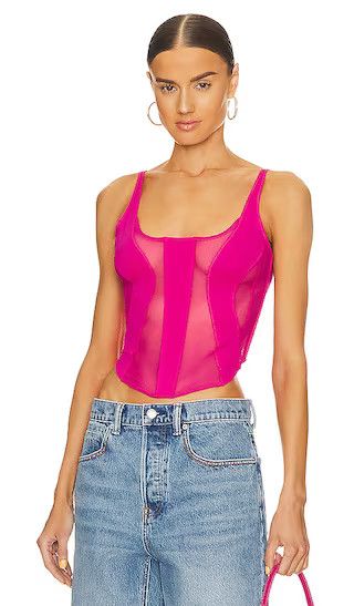 Swirl Corset in Neon Pink Corset Top | Sheer Top | Mesh Top | Festival Top | Going Out Tops Spring | Revolve Clothing (Global)