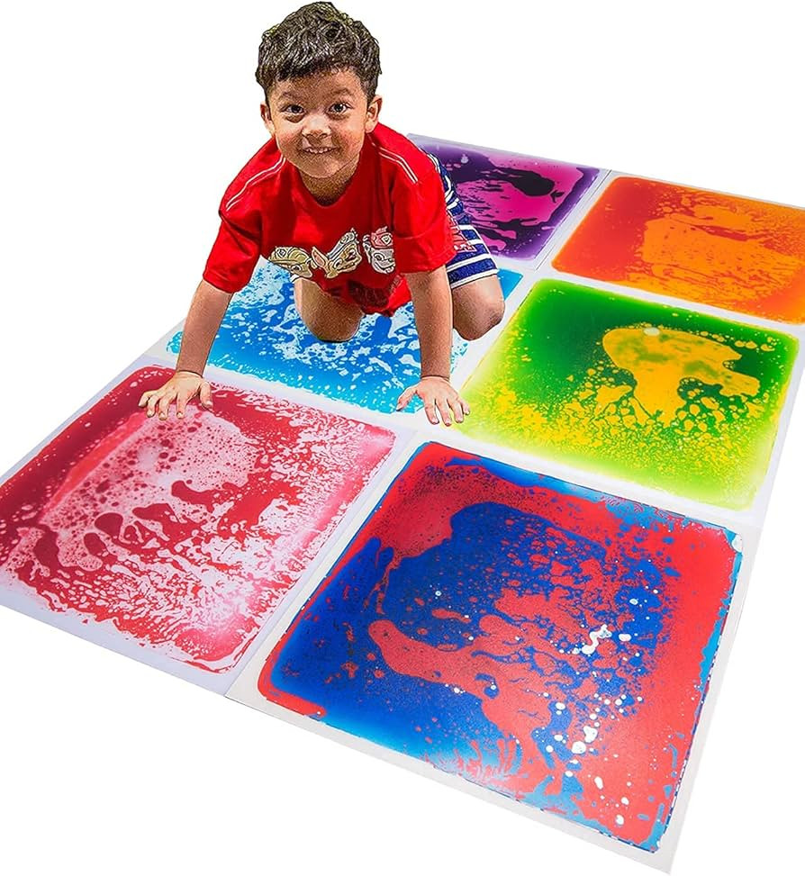 Art3d 6-Tile Sensory Room Tile Multi-Color Exercise Mat Liquid Encased Floor Playmat Kids Play Fl... | Amazon (US)
