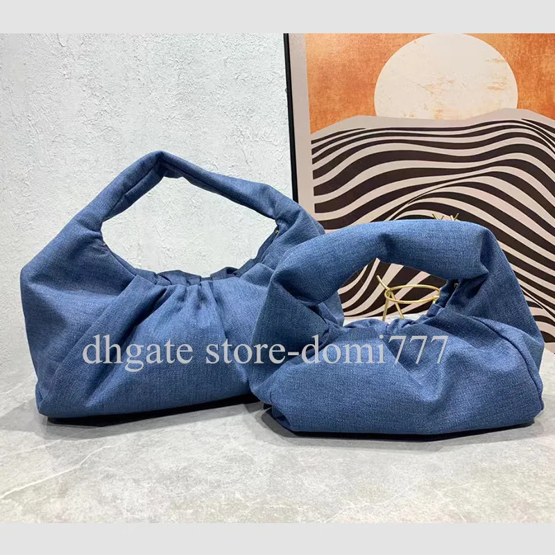High Quality Fashion Denim Blue Womens Handbag With Magnet Buckle Cosmetic Bags 2 Sizes Without B... | DHGate