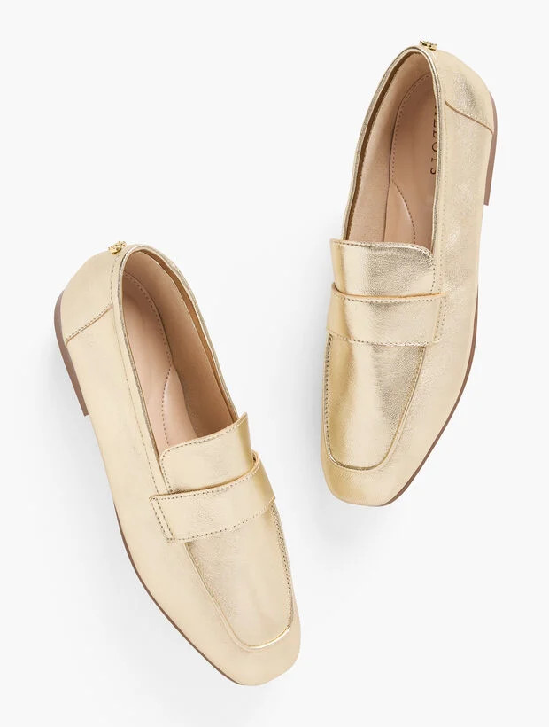 Audrey Metallic Nappa Loafers | Talbots