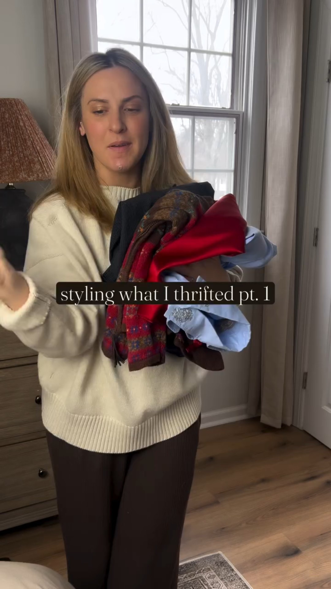 the only kind of haul I’m here for in 2026!!! styling these thrifted pieces and dreaming up new ways to wear 🌾🤎 

teacher style, thrifting haul, how to wear, blazer, suede skirt, styling video