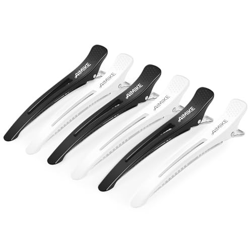 AIMIKE Hair Clips for Styling and Sectioning - 6 Pack Non-Slip Clips with Silicone Band, No-Trace Design for Thick and Thin Hair | Amazon (US)
