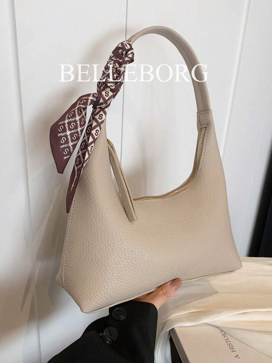 Simple Style Women's Shoulder Crossbody Bag With Silk Scarf Gift | SHEIN