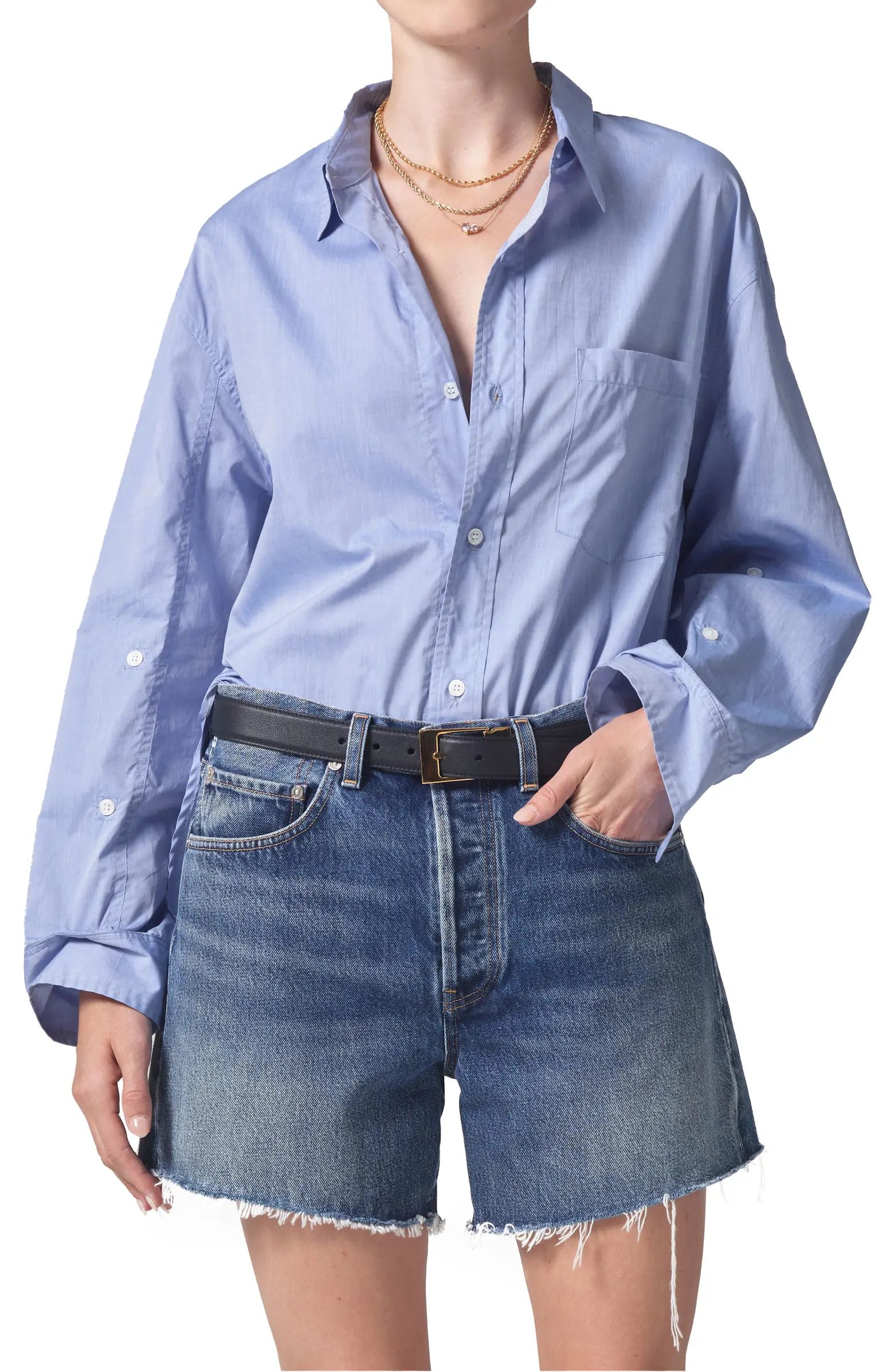 Kayla Oversize Poplin Button-Up Shirt | Nordstrom