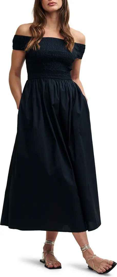 Amanda Off the Shoulder Smocked Bodice Organic Cotton Sundress | Nordstrom