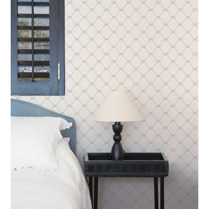 Deauville 2 Nautical Double Knot Rope Effect 33' L x 21" W Smooth Wallpaper Roll | Wayfair North America