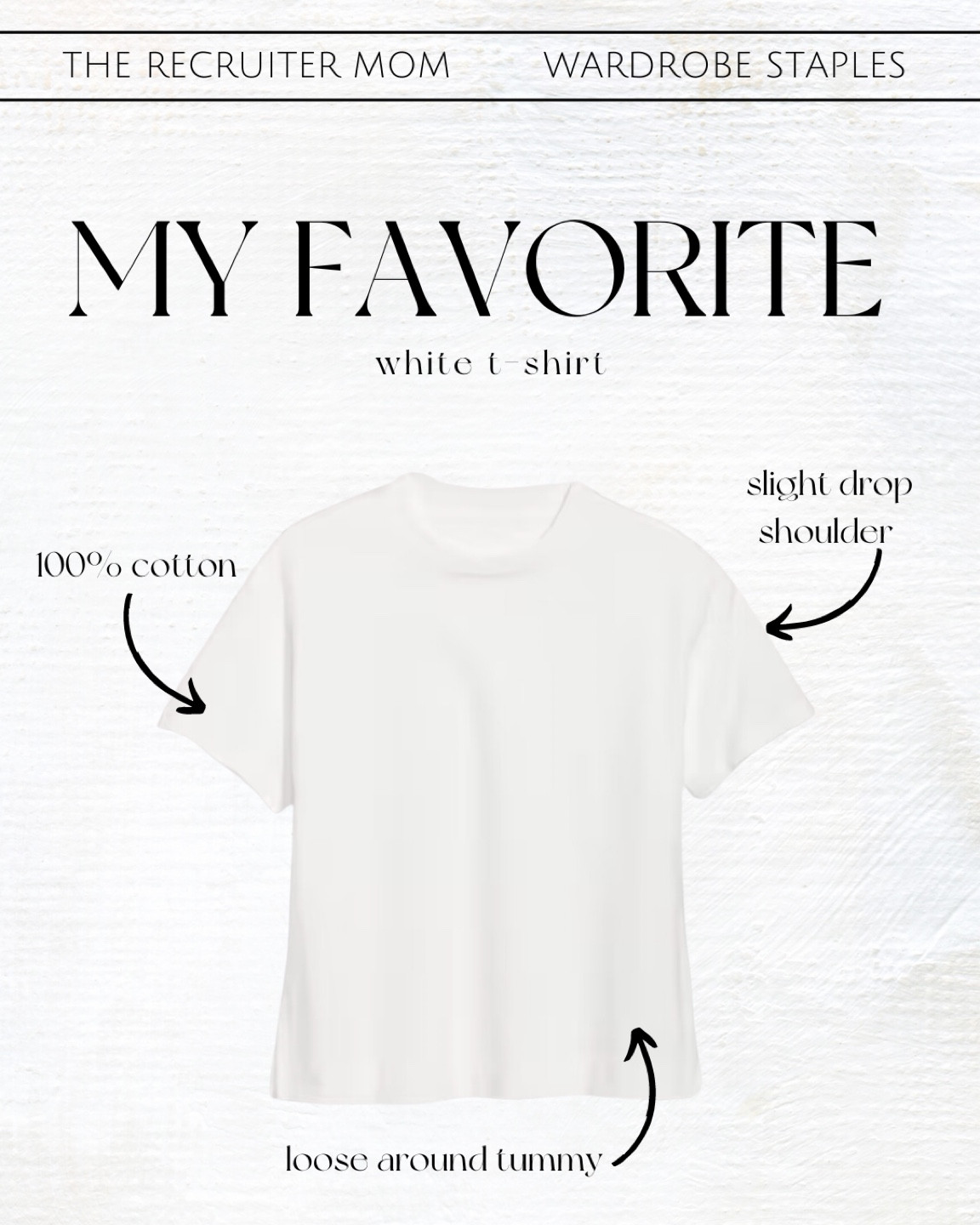Favorite white tshirt 


Summer  summer fashion  summer essentials  closet staples  favorite finds  fashion favorites  the recruiter mom  

#LTKMidsize #LTKFindsUnder50 #LTKStyleTip