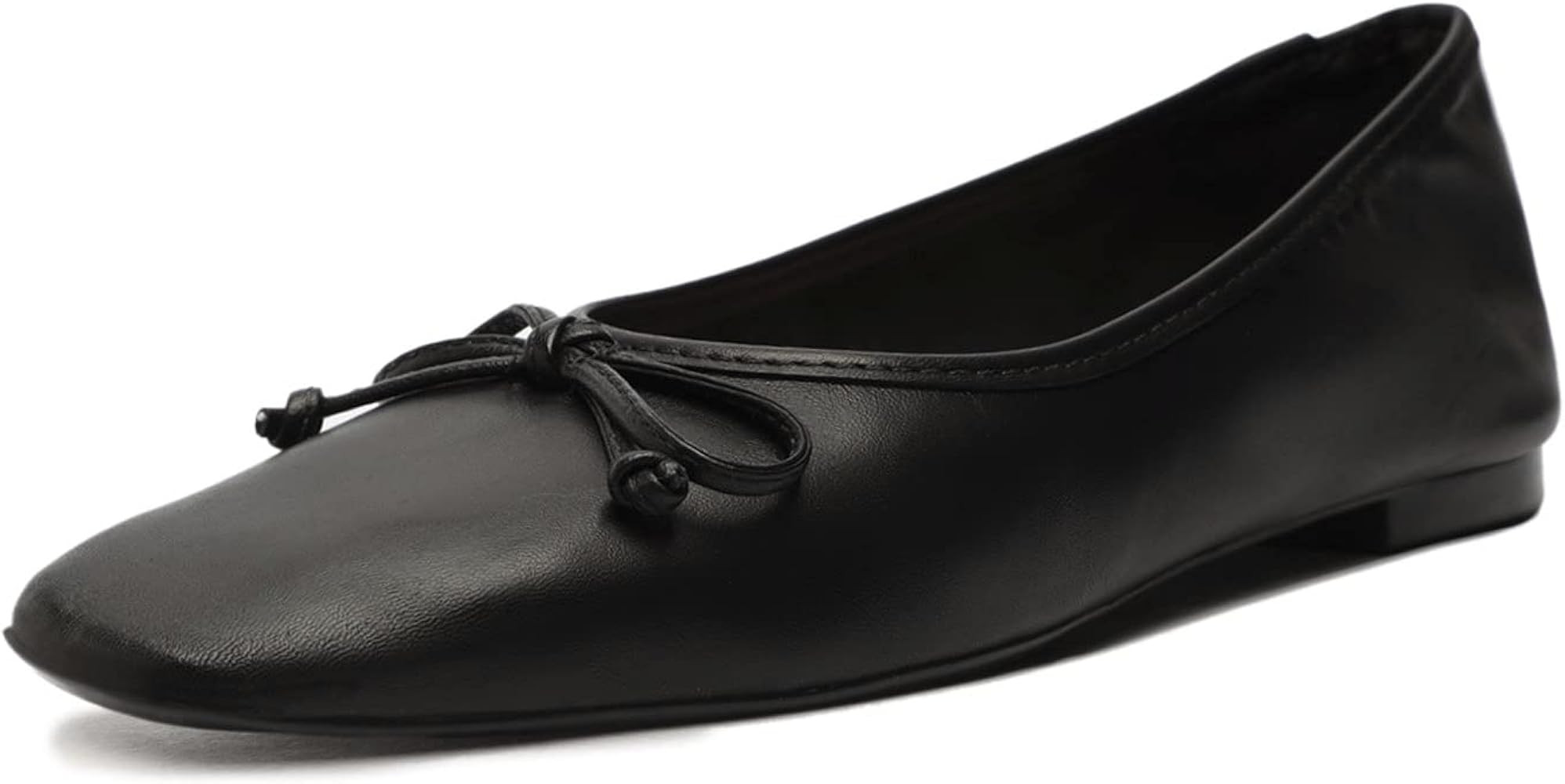SCHUTZ Women's Ballerina Arissa Bow Leather Flat | Amazon (US)