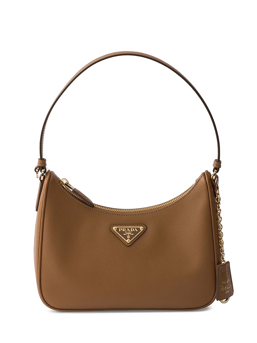 Women's Re-Edition 2005 Saffiano Leather Shoulder Bag - Brown | Saks Fifth Avenue