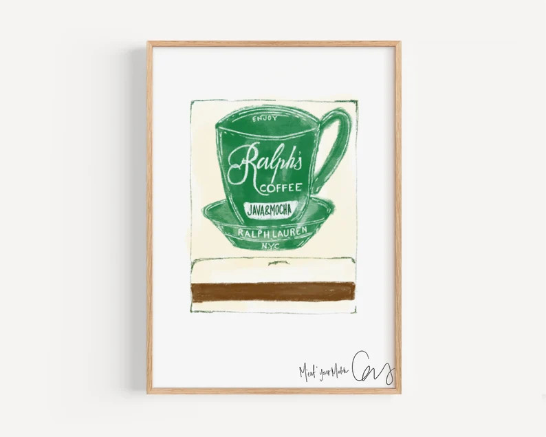 Bar & Kitchen Art Digital Download Matchbook Print Meat Your Match Ralph's Coffee NYC Restaurant ... | Etsy (US)