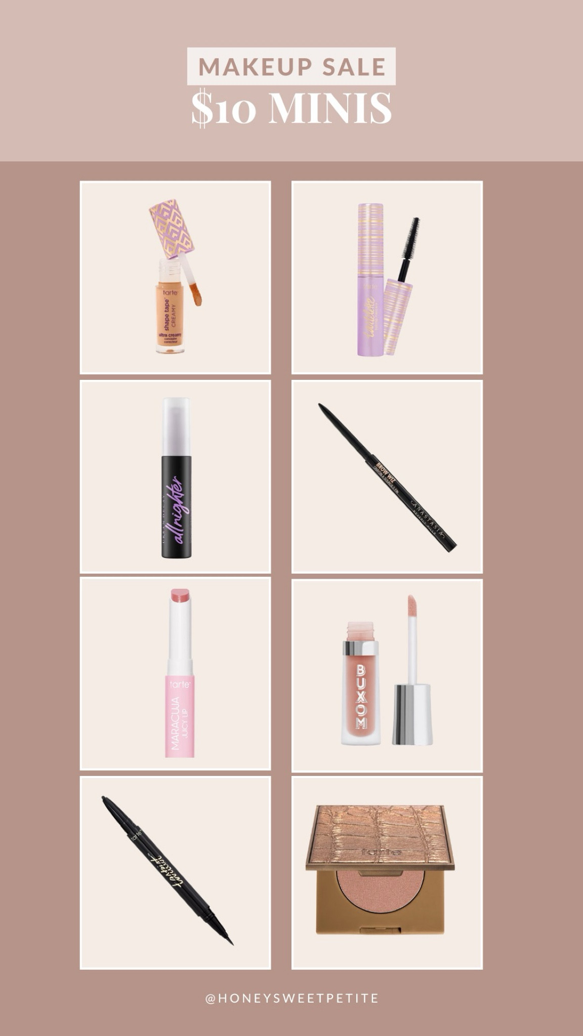 $10 minis at tarte!! 

Christmas 
Holiday 
Beauty sale
Makeup sale 

#LTKStyleTip #LTKSaleAlert #LTKBeauty