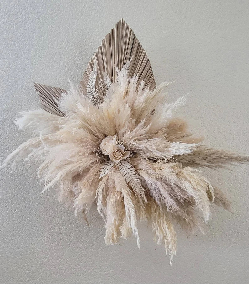 Pampas + Palm Leaf Decor -- Wedding Arch -- Dried Florals -- Boho Wedding | Etsy (US)