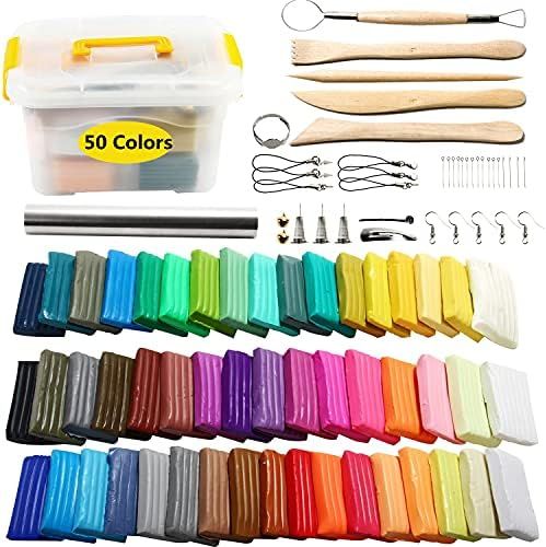 Polymer Clay 50 Colors, POZEAN Modeling Clay Kit DIY Oven Bake Clay with Sculpting Tools, Accessorie | Amazon (US)