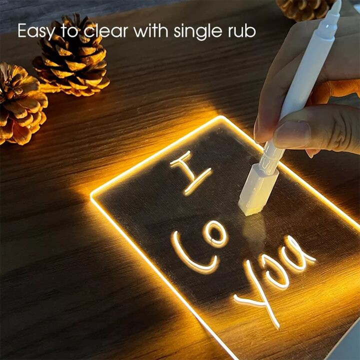 Note Board Creative Led Night Light USB Message Board Holiday Light With Pen Gift For Children Gi... | SHEIN