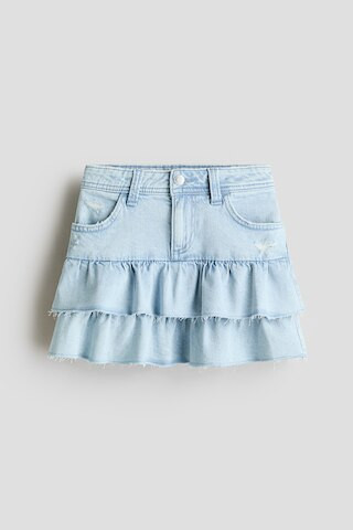 H & M - Denim Ruffle Skirt - Light Denim Blue | H&M (US + CA)