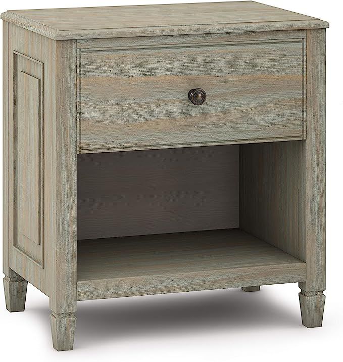 SIMPLIHOME Connaught 24 Inch Wide Night Stand, Bedside table, Distressed Grey SOLID WOOD, Rectang... | Amazon (US)