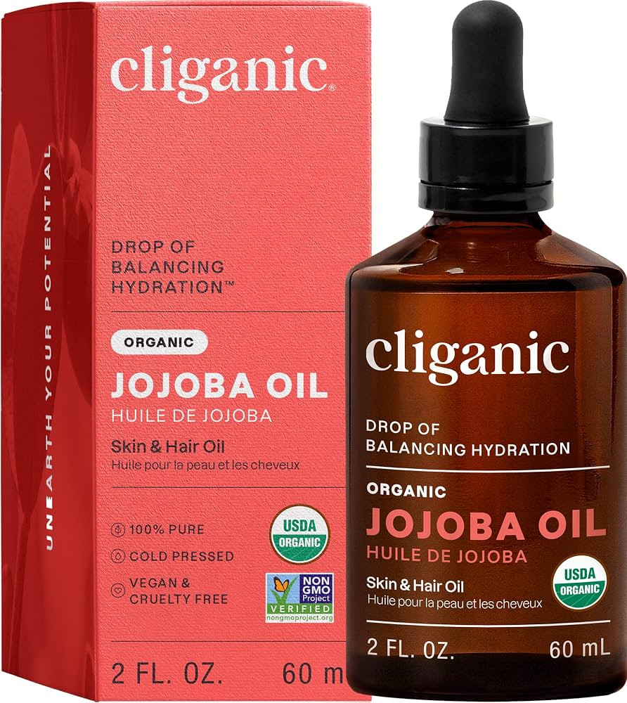 Cliganic Organic Jojoba Oil, 100% Pure (2oz) | Natural Cold Pressed Unrefined Hexane Free Oil for... | Amazon (US)
