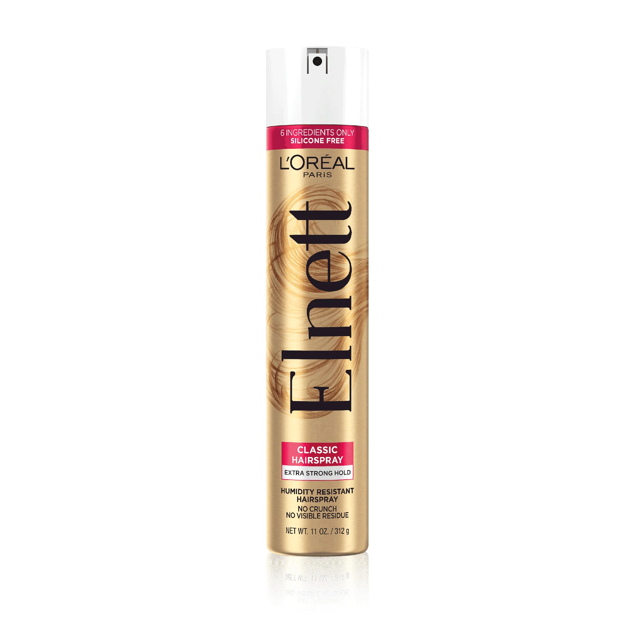 L'Oreal Paris Elnett Satin Aerosol Hairspray, Extra Strong Hold, Humidity Resistance, 11 oz | Walmart (US)