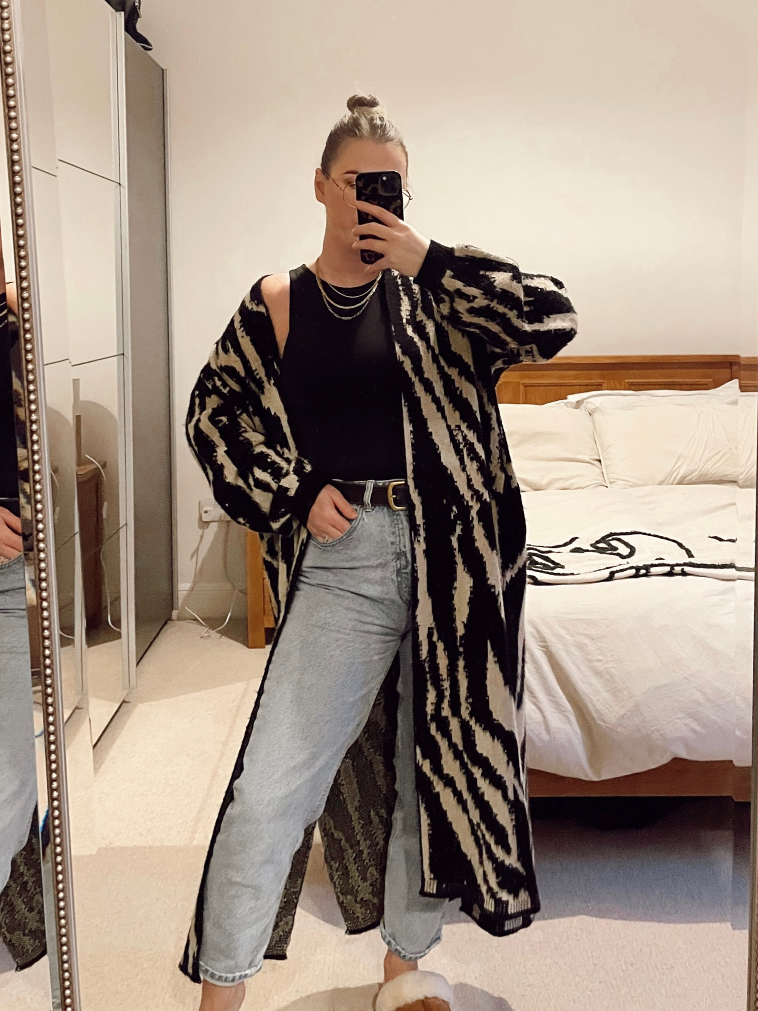 Zebra print coat maxi cardigan statement cardigan with blue mom jeans! Comfy cosy outfit casual look! Cardigan last years Topshop, similar linked below 

#LTKeurope #LTKunder50 #LTKSeasonal