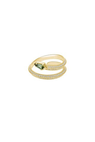 STONE AND STRAND Shield Serpent Ring in Metallic Gold | FWRD 