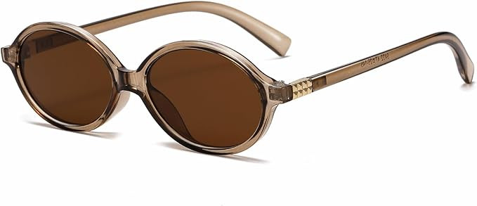 Retro Oval Sunglasses for Women Men Trendy Round Sunnies 90s Vintage Style | Amazon (US)