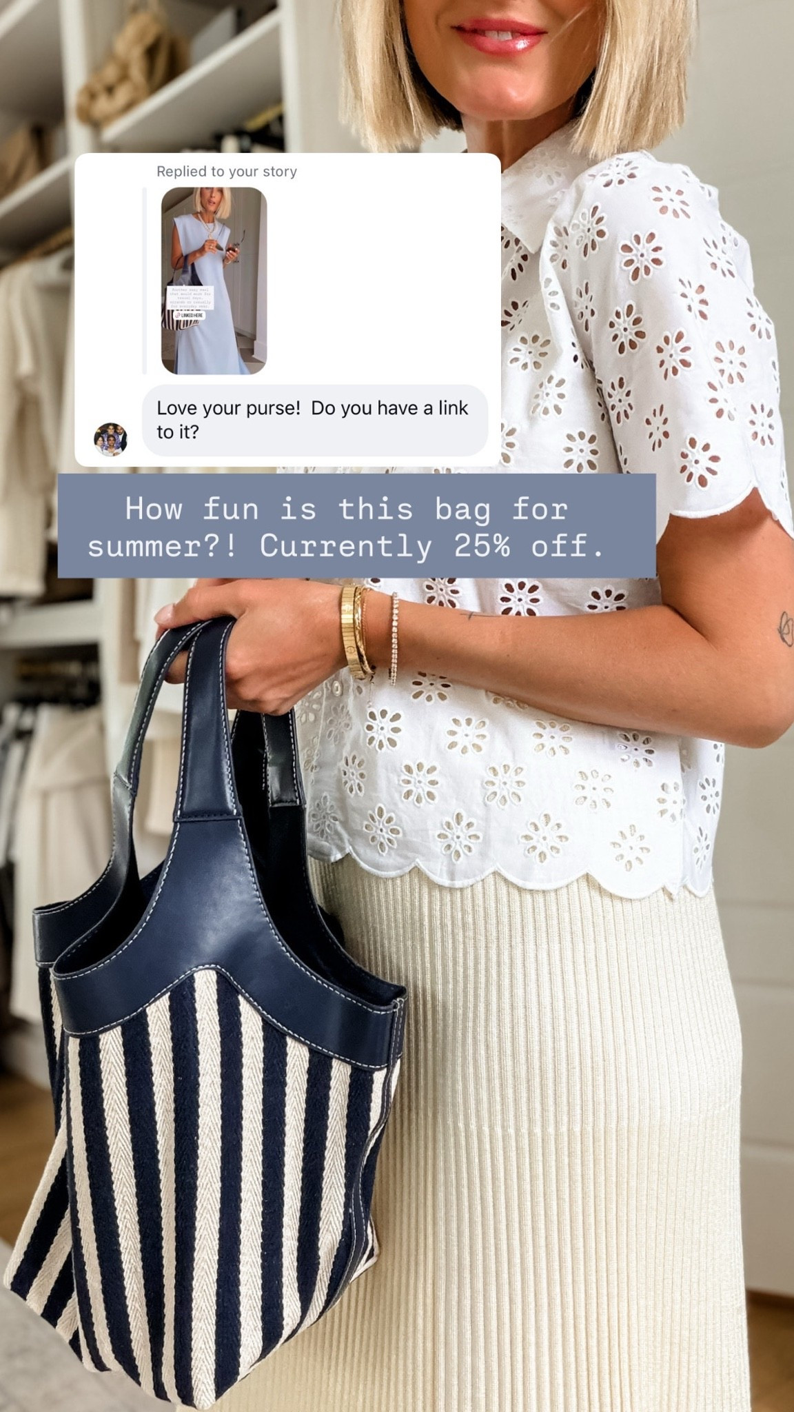 How cute is this striped bag?! Such a fun statement for summer! 

Loverly Grey, Ann Taylor, striped purse, navy purse, statement purse