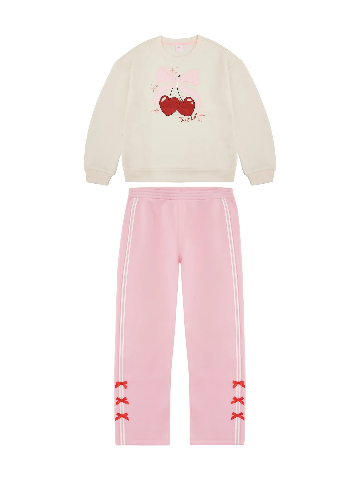 Way to Celebrate Girls' Valentine's Day Fleece Sweatshirt and Pant Set, Sizes 4-18 & Plus | Walmart (US)