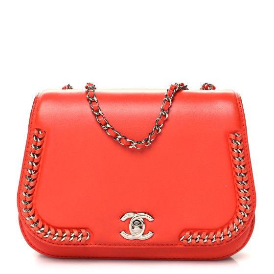 Calfskin Braided Small Chic Flap Red | FASHIONPHILE (US)