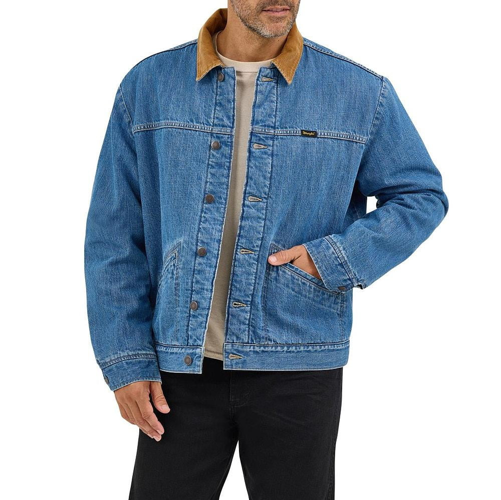 Wrangler Mens   Antique  Sherpa Lined Jacket M Indigo | Walmart (US)