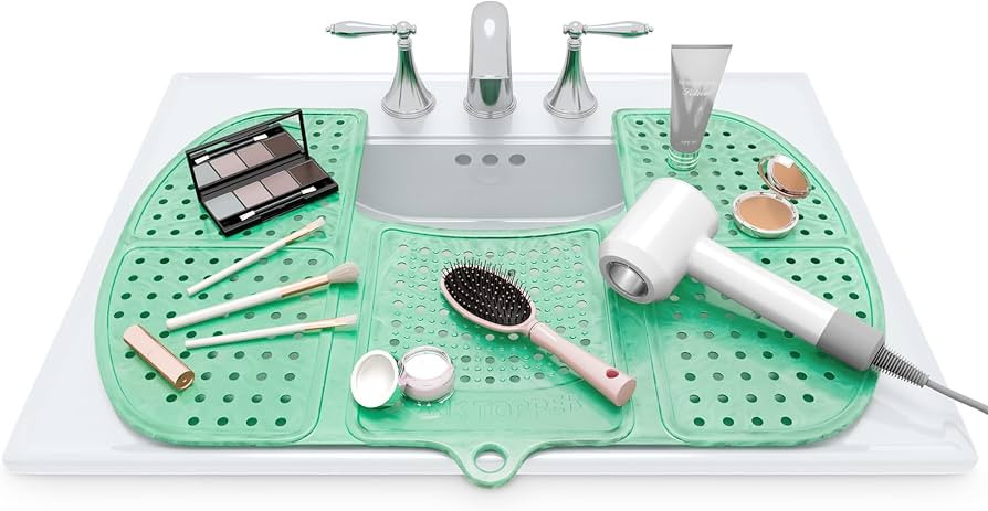 Sink Topper Foldable Sink Cover | Silicone Beauty Makeup Brush Cleaning Mat | Hot Tools Organizer... | Amazon (US)
