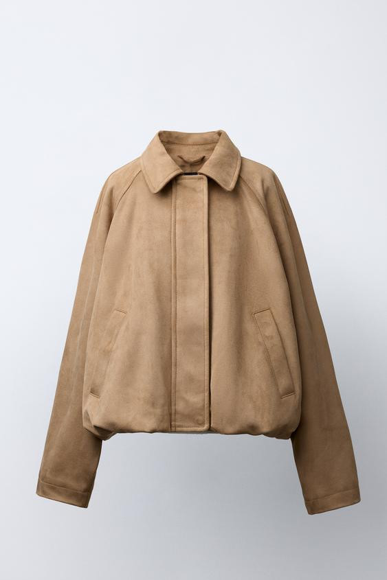 FAUX SUEDE BOMBER JACKET | Zara US